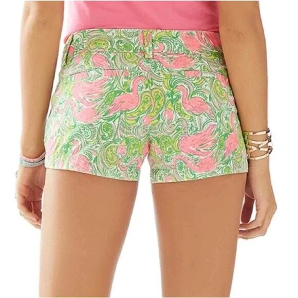 Lilly Pulitzer Women's Pink Flamingo Hot Wings The Walsh Short Size 0 2624 - Picture 5 of 12